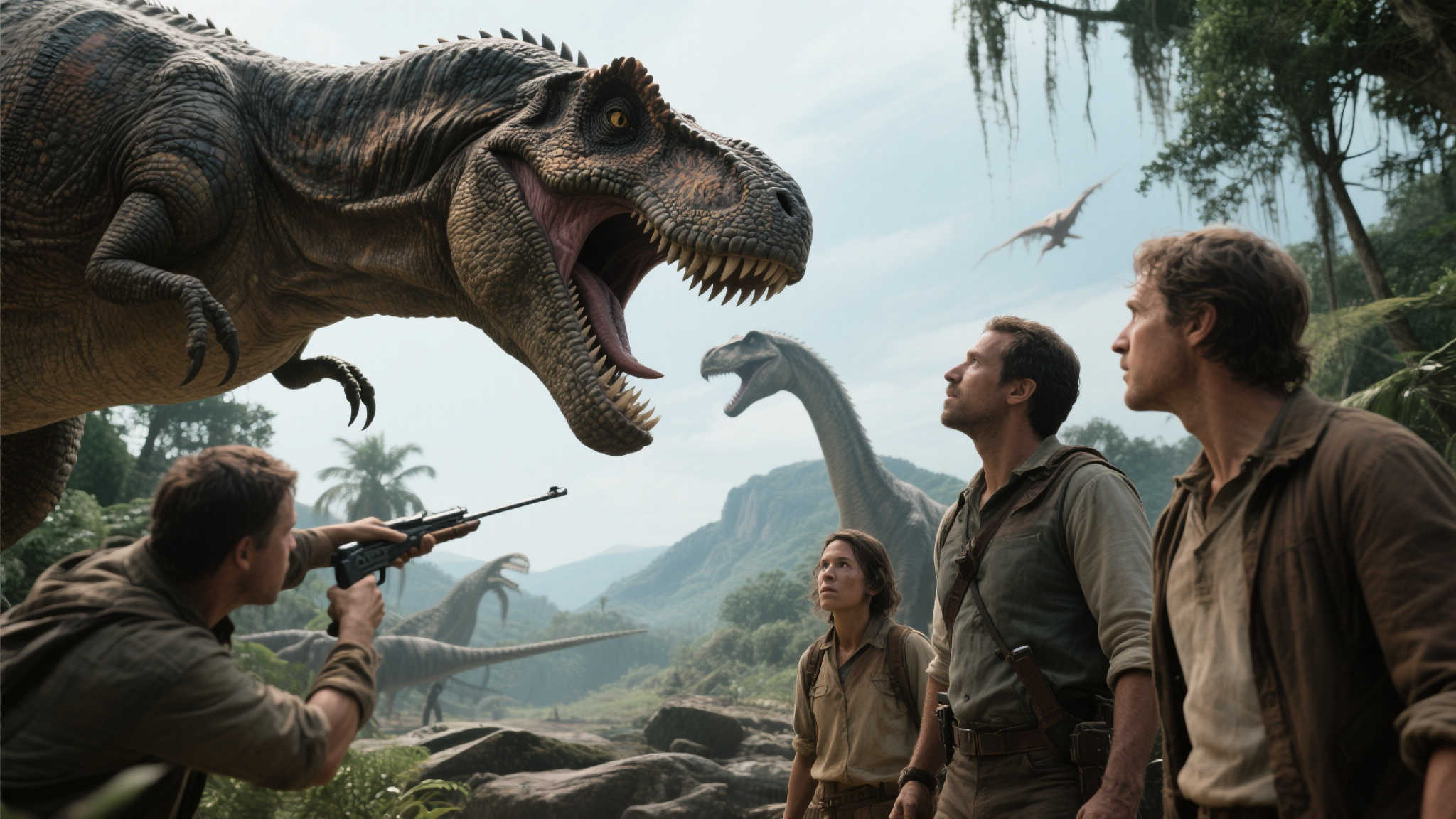 《侏罗纪世界:重生》全新剧照曝光!7月2日北美震撼上映! 此外,剧照还暗示了新的剧情方向。人类与恐