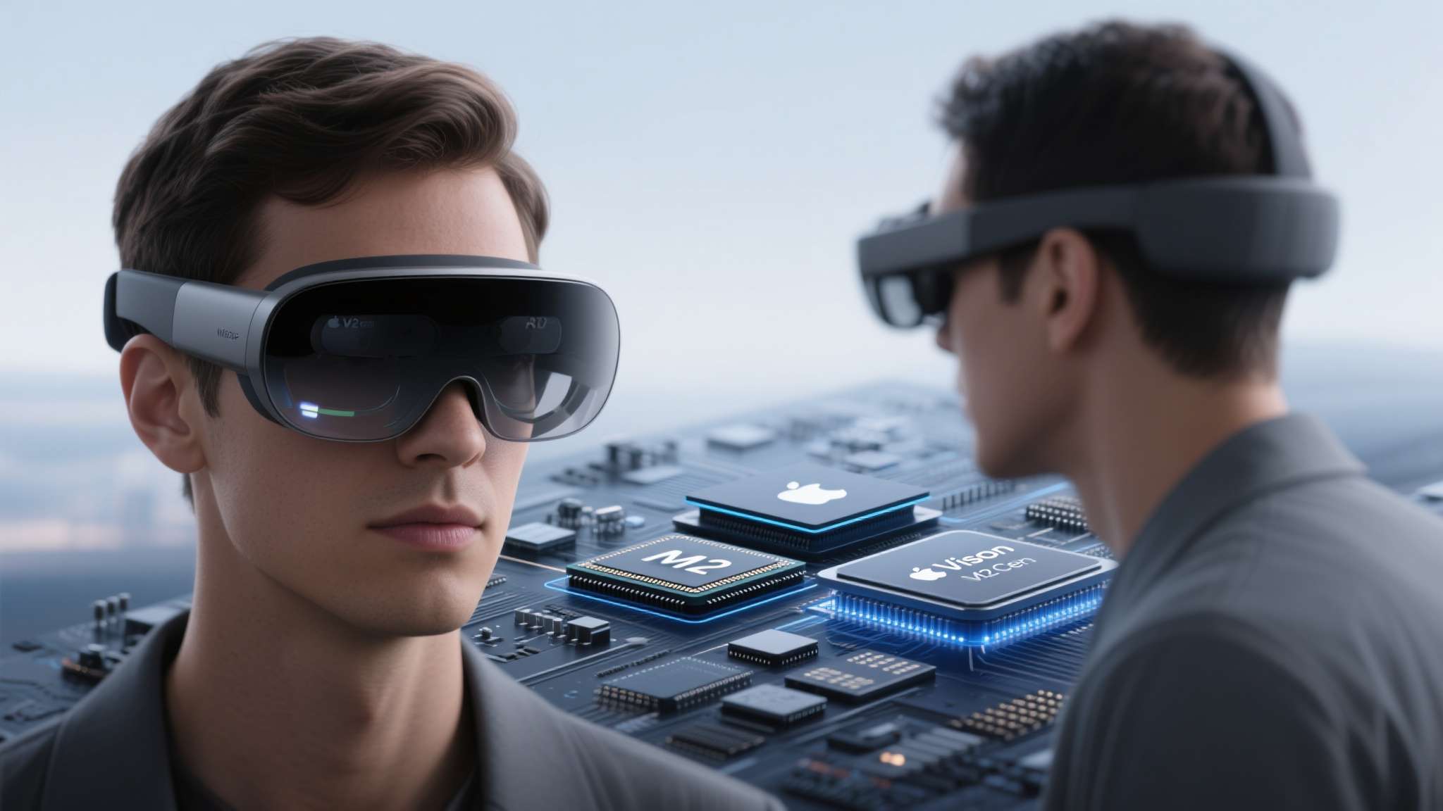 区别于传统的AR或VR设备，Apple Vision Pro搭载了苹果自研的M2